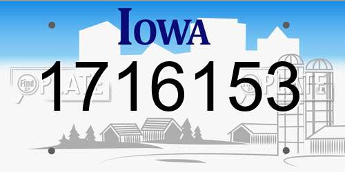 1716153 Iowa License Plate