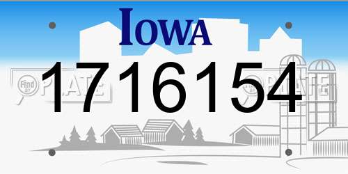1716154 Iowa License Plate