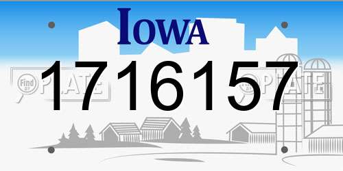 1716157 Iowa License Plate