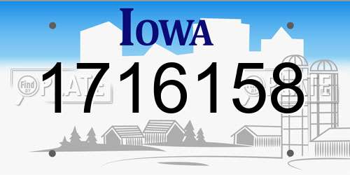 1716158 Iowa License Plate
