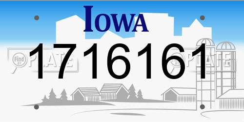 1716161 Iowa License Plate