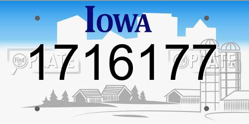 1716177 Iowa License Plate