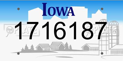 1716187 Iowa License Plate