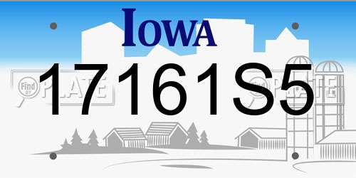 17161S5 Iowa License Plate