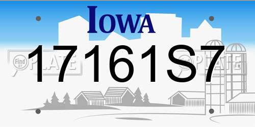 17161S7 Iowa License Plate