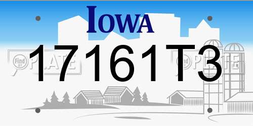 17161T3 Iowa License Plate