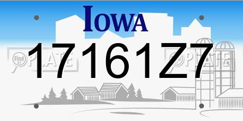17161Z7 Iowa License Plate