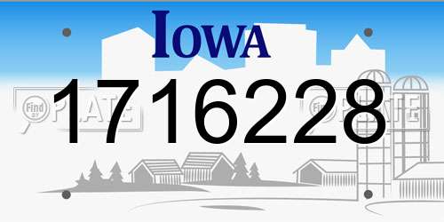 1716228 Iowa License Plate