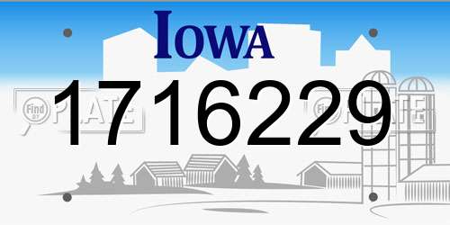 1716229 Iowa License Plate
