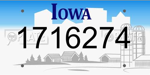 1716274 Iowa License Plate