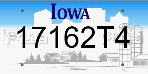 17162T4 Iowa License Plate
