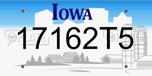 17162T5 Iowa License Plate