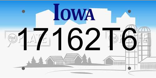 17162T6 Iowa License Plate