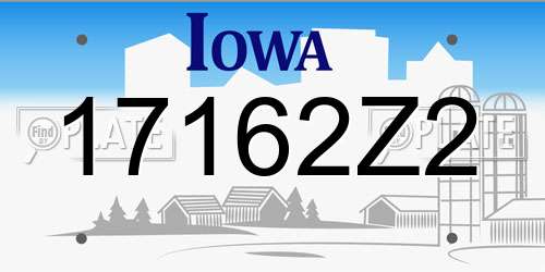 17162Z2 Iowa License Plate