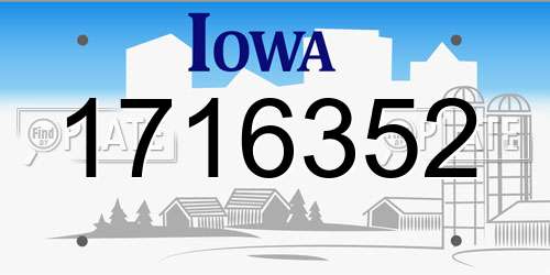 1716352 Iowa License Plate