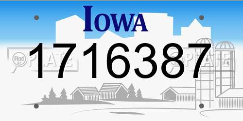 1716387 Iowa License Plate