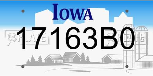17163B0 Iowa License Plate