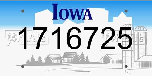 1716725 Iowa License Plate