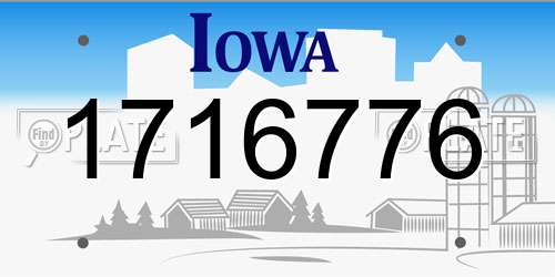 1716776 Iowa License Plate