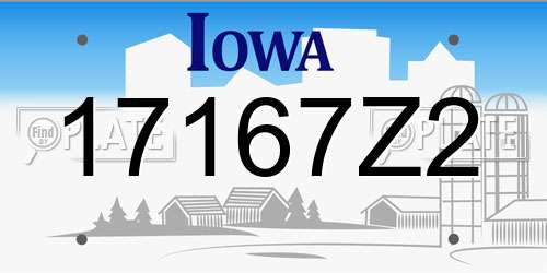 17167Z2 Iowa License Plate