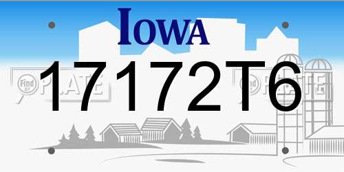 17172T6 Iowa License Plate