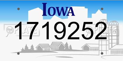 1719252 Iowa License Plate