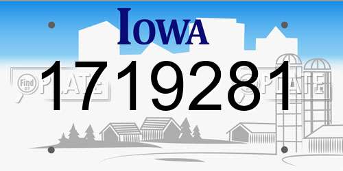 1719281 Iowa License Plate