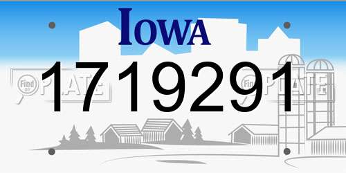 1719291 Iowa License Plate