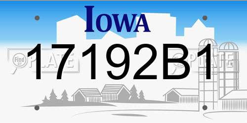 17192B1 Iowa License Plate