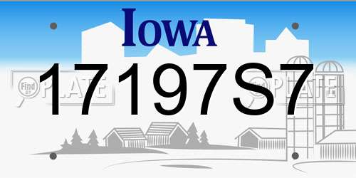 17197S7 Iowa License Plate