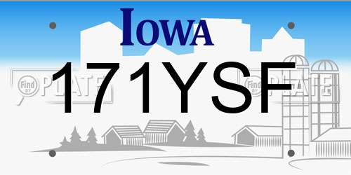 171YSF Iowa License Plate