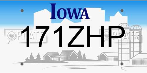 171ZHP Iowa License Plate