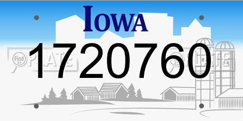 1720760 Iowa License Plate