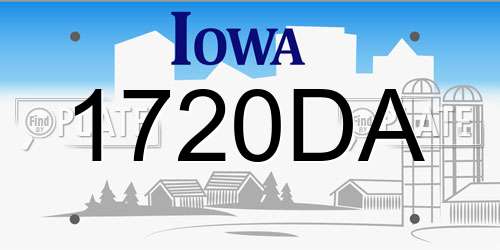 1720DA Iowa License Plate
