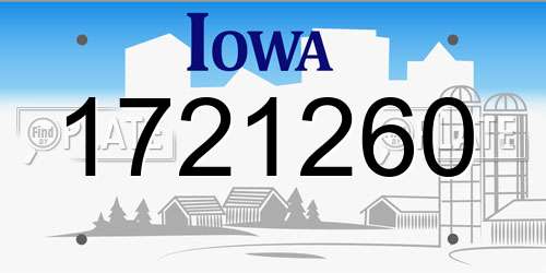 1721260 Iowa License Plate