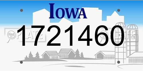 1721460 Iowa License Plate