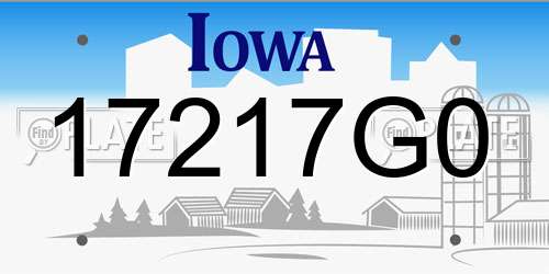 17217G0 Iowa License Plate