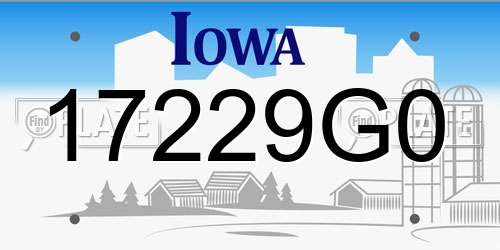 17229G0 Iowa License Plate