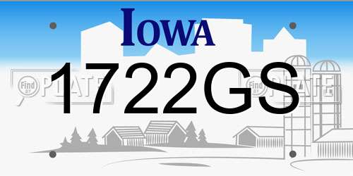 1722GS Iowa License Plate