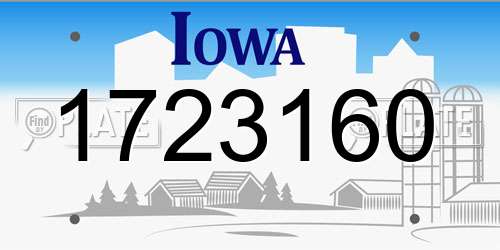 1723160 Iowa License Plate