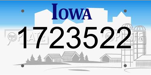 1723522 Iowa License Plate