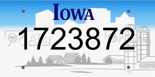 1723872 Iowa License Plate