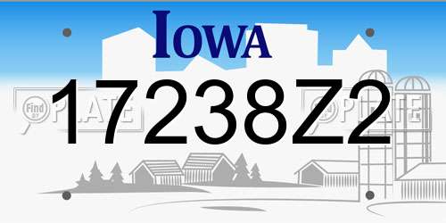 17238Z2 Iowa License Plate