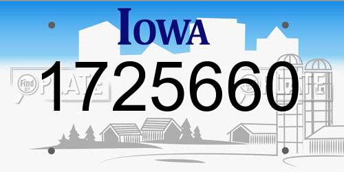 1725660 Iowa License Plate