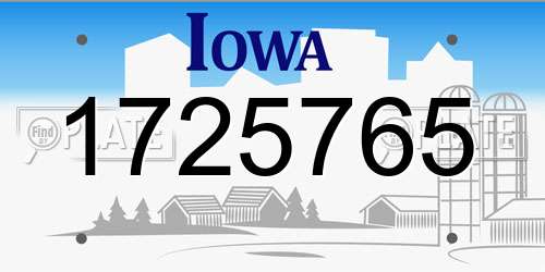 1725765 Iowa License Plate