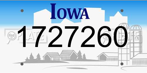 1727260 Iowa License Plate