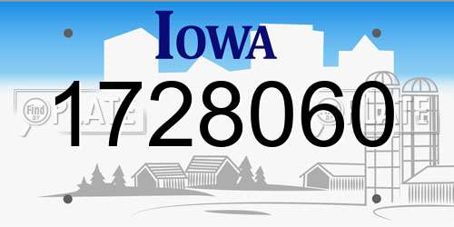 1728060 Iowa License Plate