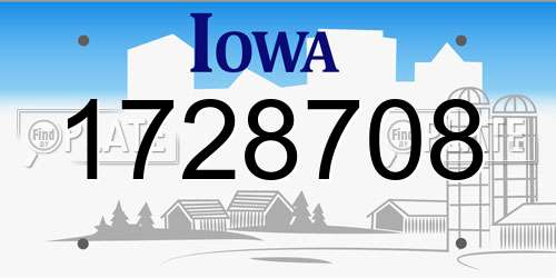 1728708 Iowa License Plate