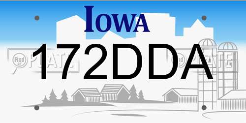172DDA Iowa License Plate