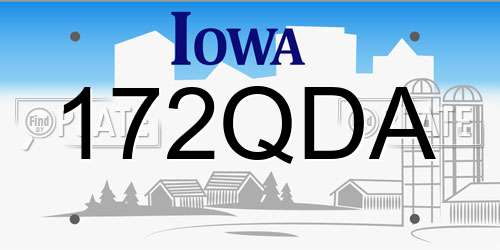 172QDA Iowa License Plate